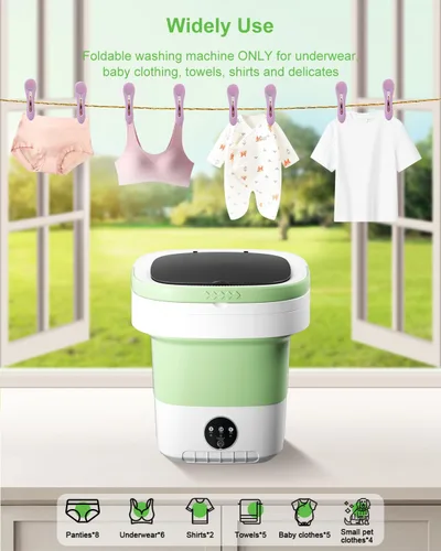 Vista 7 de Lavadora portátil, mini lavadora de 12 litros de capacidad mejorada con 3 modos de limpieza profunda para ropa interior, camisa, ropa de bebé