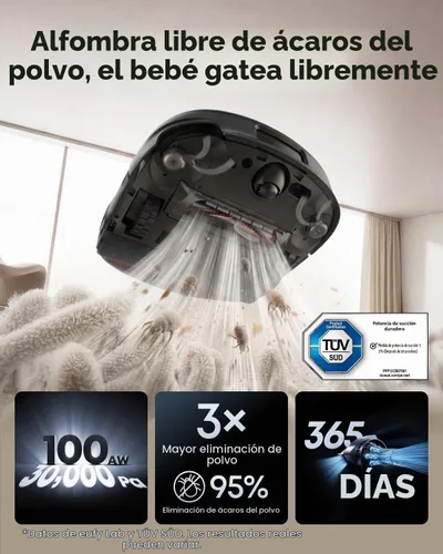Vista 4 de eufy Omni S2 Robot Aspirador y Trapeador Combo, 30,000 Pa, 99,99% de Negro