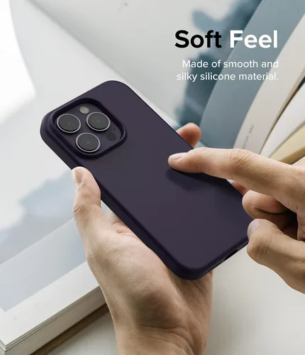 Vista 7 de Ringke Funda de silicona compatible con iPhone 14 Pro de 6.1 pulgadas, color morado oscuro