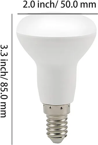 Vista 2 de Lámpara LED R50 E14 Base 5W (equivalente a bombilla incandescente de 45 W) Iluminación interior Blanco cálido 3000K 470lm120 ° Ángulo de haz de luz