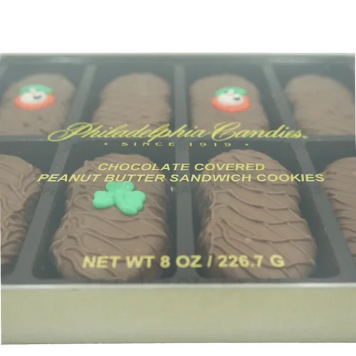Vista 3 de Galletas de la marca Philadelphia Candies cubiertos por ambos lados de chocolate negro y con leche, y crema de cacahuete de la marca Nutter Butter