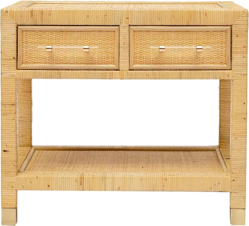 Vista 5 de TOV Furniture Amara - Mesita de noche de ratán natural