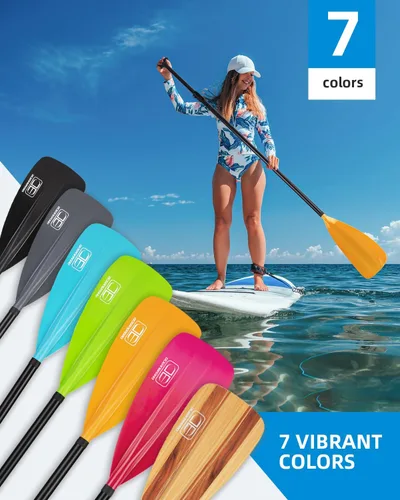 Vista 4 de OCEANBROAD SUP Paddle - Remo ajustable para kayak de paddleboard, eje de aleación de aluminio ajustable con cuchillas de nailon reforzado