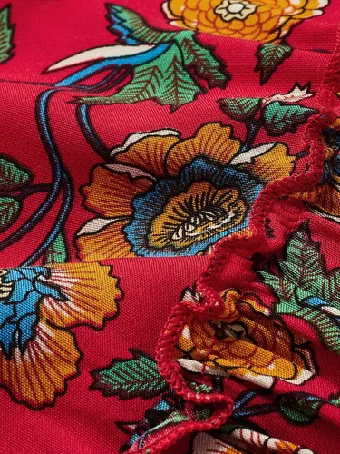 Vista 11 de Milumia Women Boho Vintage Floral Print Long Skirt Summer Tiered Maxi Skirt