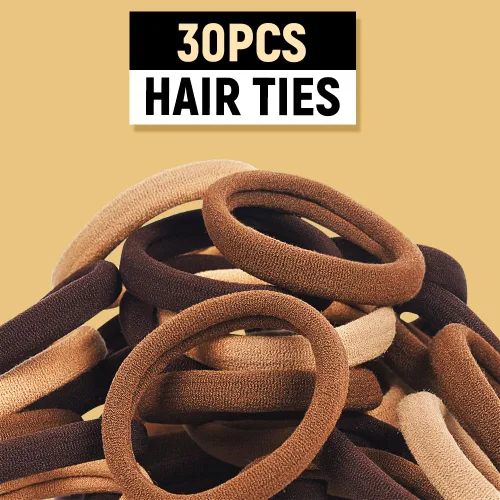 Vista 3 de TsMADDTs - Lazos para el cabello para mujer, 30 lazos de algodón sin costuras para cabello grueso, 500 bandas elásticas transparentes, 2