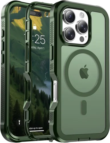 Vista 92 de jaroco - Funda magnética compatible con MagSafe para iPhone 11 de 6.1 pulgadas; protección de grado militar contra caídas, de doble capa
