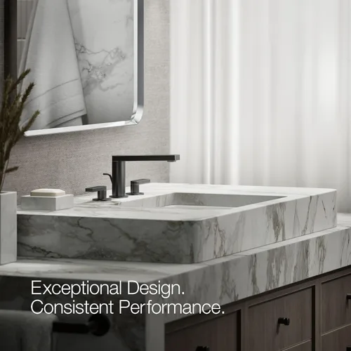 Vista 4 de Kohler 73060-4-BL Composed Grifo de lavabo de baño con manijas de palanca, 1.2 gpm, negro mate