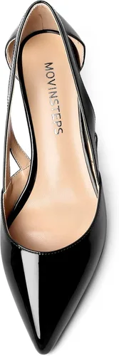 Vista 3 de Zapatos de tacón bajo con cuña y puntera puntiaguda para mujer, de 2 pulgadas