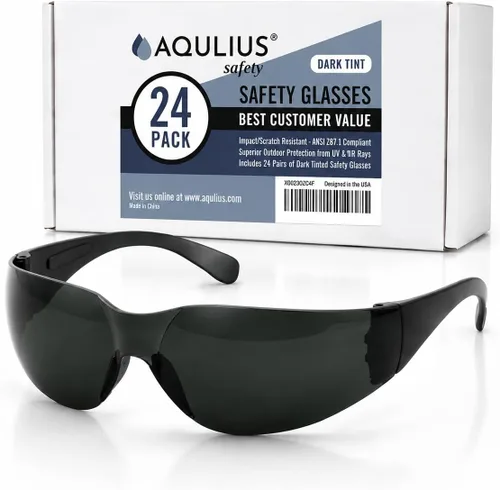 Vista 7 de Aqulius Safety Glasses - 24-Pack, for Men & Women, ANSI Z78.1 Certified Shooting Glasses, Eye Protection, Construction, Scratch-Resistant, Impact