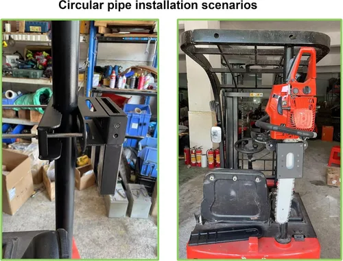 Vista 5 de Soporte para motosierra, kit universal de transporte de motosierra para tractores, ATV, UTV, camiones, vehículos utilitarios, adecuado