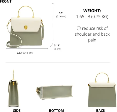 Vista 3 de Scarleton Gold Top Handle Satchel Purses for Women, Handbags for Women, Crossbody Bags for Women, Shoulder Bag Purse, H2084
