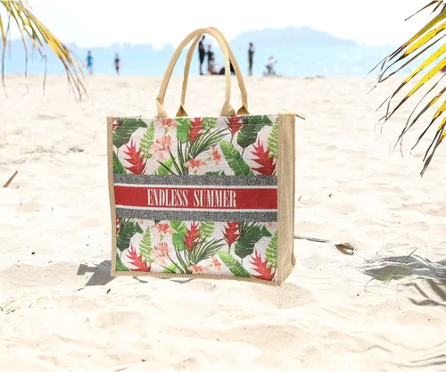 Vista 103 de Bolso grande de paja para mujer, tejido de ratán, bolso de playa de verano, a rayas