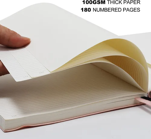 Vista 3 de Cuadernos B5 con rayas universitarias, paquete de 2 cuadernos grandes B5 con 376 páginas numeradas, papel rayado grueso de 3.53 oz/m², cubierta