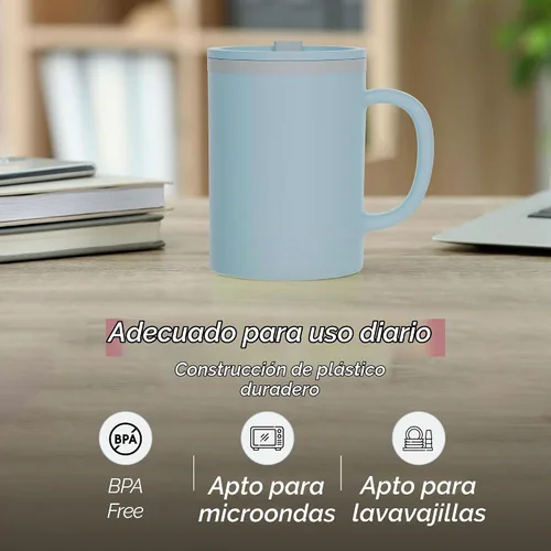 Vista 6 de Copco Taza de Escritorio Icónica de 16oz con Aislamiento de Doble Pared con Tapa y Asa, Juego de 2, Plástico Reutilizable sin BPA, a prueba