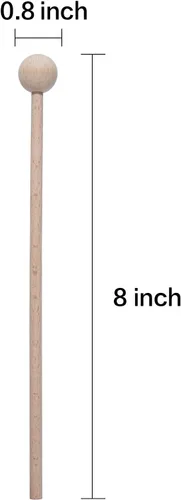 Vista 4 de Palitos de percusión de mazos de madera para xilófono, campanilla, bloque de madera, glockenspiel y campanas, 8 pulgadas de largo