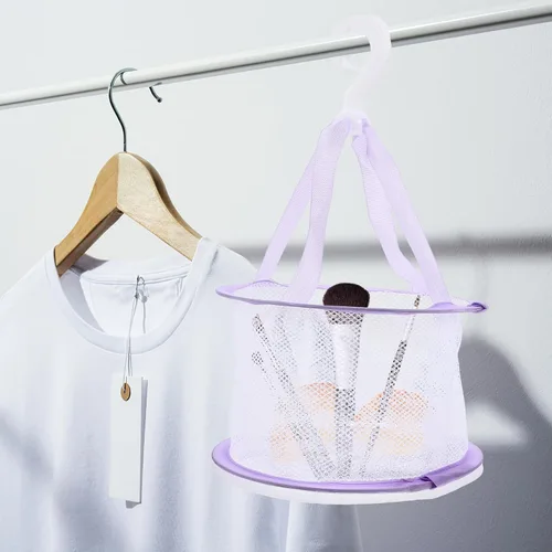 Vista 6 de Luxshiny Red de secado de huevos de belleza Secador de ropa Secador de ropa Colgante de lavandería Rack Tela Esponja púrpura