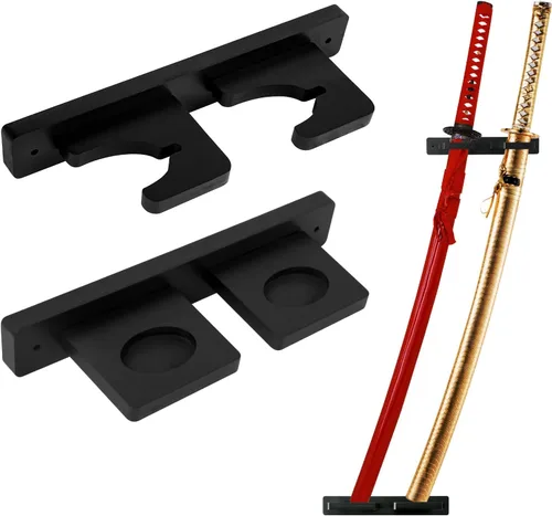 Vista 11 de Soporte vertical de pared Katana ajustable, espada samurái, colección de espadas, exhibición inclinada para cosplay Blade Tanjirou Zoro Wakizashi