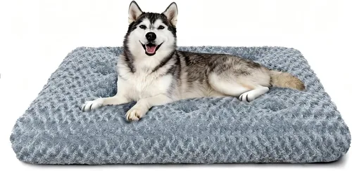 Vista 23 de Cama para perro de tamaño mediano, alfombra lavable de felpa para mascotas Negro