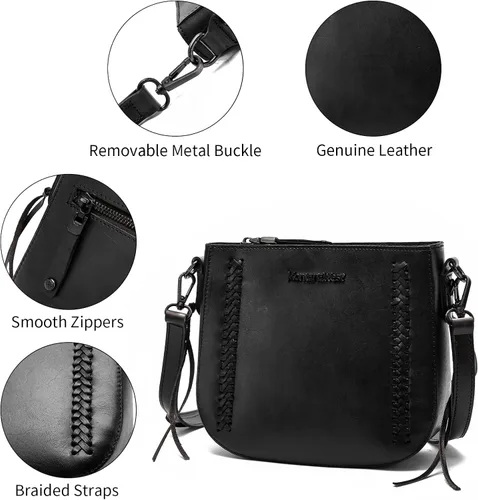 Vista 4 de Montana West Bolsos cruzados para mujer, de piel auténtica, monedero para teléfono celular, monedero ligero para hombro, bolso de viaje