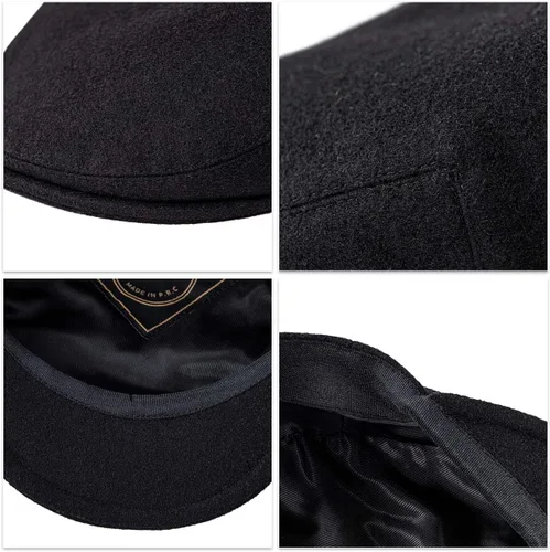 Vista 6 de FEINION - Gorra de lana para hombre, estilo Newsboy, Ivy, Gatsby, Golf, plana