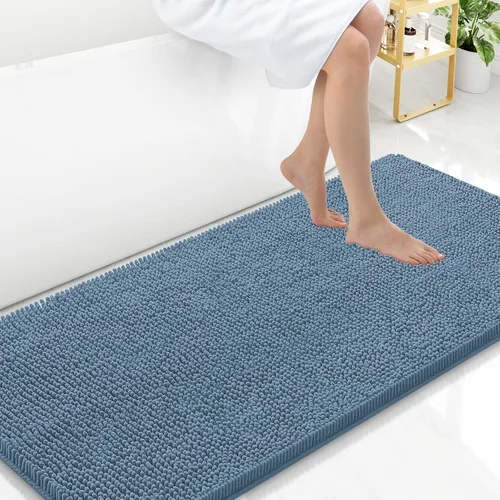 Vista 55 de Arotive Alfombras de baño de felpilla extrasuaves y absorbentes, de 24 x 16 pulgadas, lavables a máquina, parte trasera de goma antideslizante