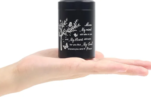 Vista 11 de Urna pequeña de 3 pulgadas para cenizas humanas, mini caja de recuerdos de cremación para compartir cenizas, mini urna para papá