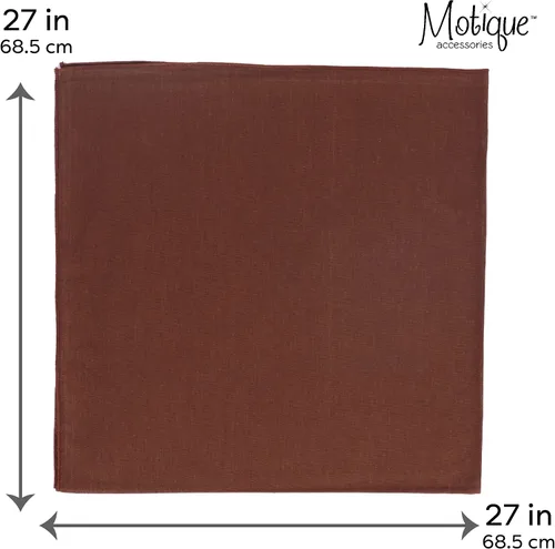 Vista 5 de Motique Accessories Bandana sólida extra grande de 27 x 27 pulgadas Marrón