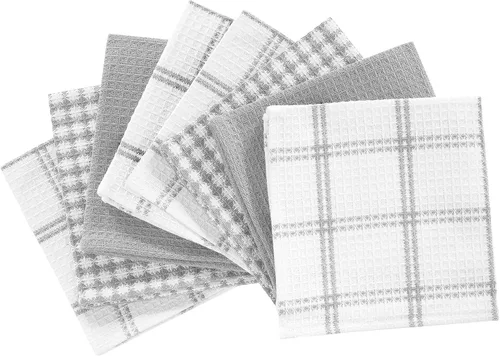Vista 2 de T-Fal Paños de Cocina Premium con Textura de Waffle: Altamente Absorbentes, Súper Suaves de Larga Duración - 100% Algodón, Toalla de 12"x13