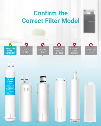 Vista 2 de AQUA CREST EDR3RXD1 Reemplazo para 4396841, Filtro Everydrop® 3, 4396710, Kenmore® 46-9083, 46-9030, Filtro de agua para refrigerador, 1 Filtro