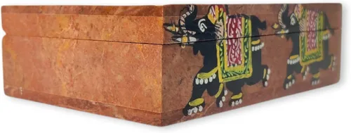 Vista 6 de Hashcart - Joyero decorativo, diseño de elefante con caja de mármol (6.0 x 4.0in)
