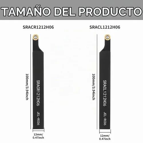 Vista 2 de 1/2" 0.472 in Torno indexable Herramienta de torneado Kit de 12 piezas para torneado