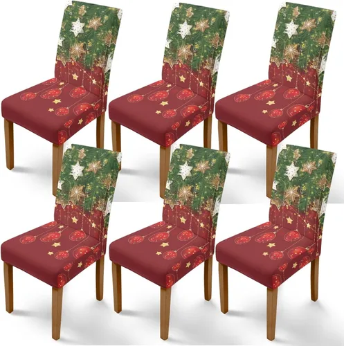 Vista 10 de Rnyleeg Fundas de silla de Navidad para sala de estar, diseño de muñeco de nieve azul, estampado de pájaros, fundas para sillas de comedor, 1
