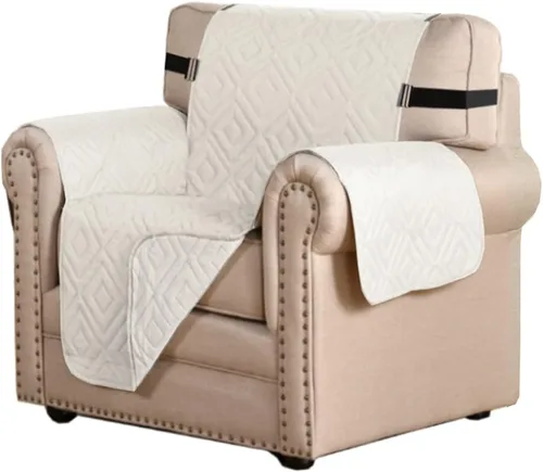 Vista 59 de H.VERSAILTEX Funda reversible para silla, protector de muebles antideslizante, resistente al agua, con correas elásticas de 2 pulgadas