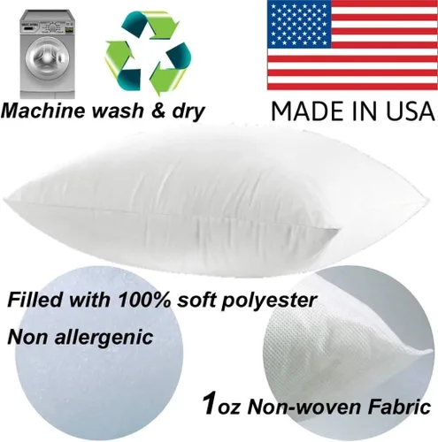 Vista 5 de MSD Paquete de 2 rellenos de almohada de 16 x 16 pulgadas, hipoalergénicas, cuadradas, de poliéster blanco, relleno de almohada europea para sofá