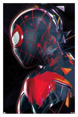 Vista 13 de Trends International Marvel's Spider-Man: Miles Morales - Póster de pared de perfil, 14.725 x 22.375 pulgadas, versión enmarcada de madera de granero