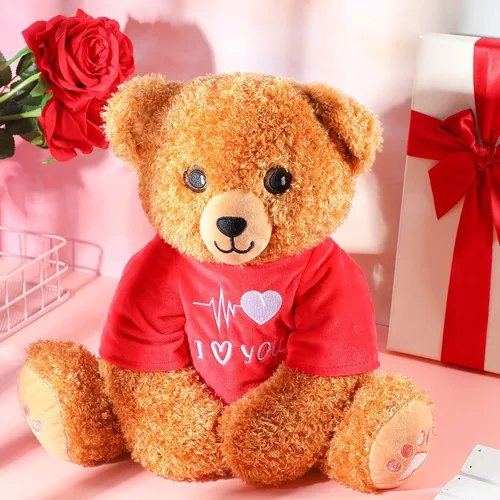 Vista 2 de Chalyna Oso de peluche para el día de San Valentín, de 16 pulgadas, oso de peluche para novia, oso de peluche romántico para regalos de cumpleaños