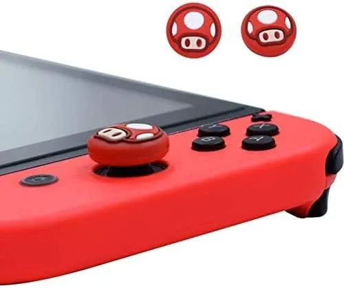 Vista 4 de Juego de palillos de silicona analógicos para palanca de mando de pulgar para Nintendo Switch NS Switch Lite Console Joy-Con Controller Thumbsticks