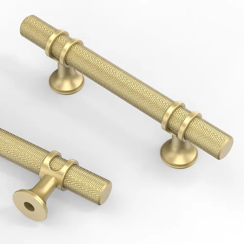 Vista 48 de Asidrama - Paquete de 10 manijas para gabinete de cocina de 3 pulgadas (76mm) de color negro mate y bronce champán, tiradores para gabinete