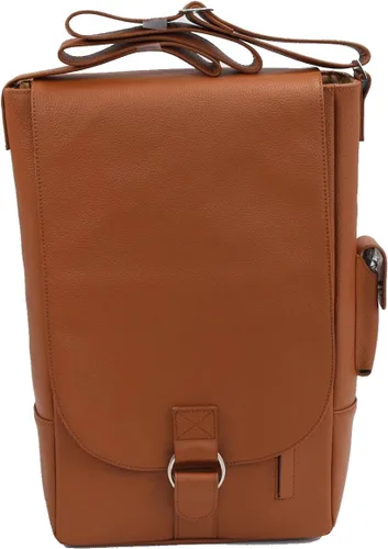 Vista 7 de Primeware Vino2 - Bolsa de mensajero de cuero con dos botellas (negro)