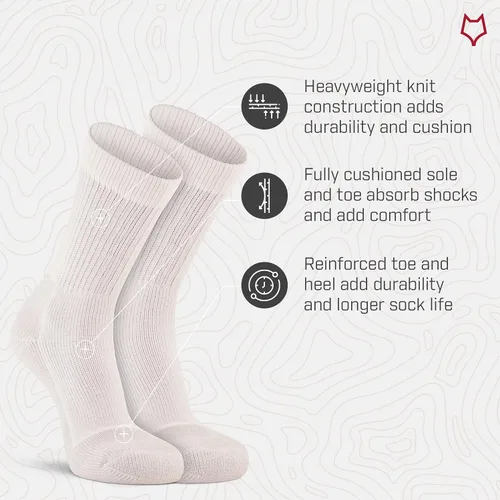 Vista 3 de FoxRiver Wick Dry Athletic Crew Calcetines Pesados Calcetines Deportivos para Hombres y Mujeres con Comodidad Amortiguación
