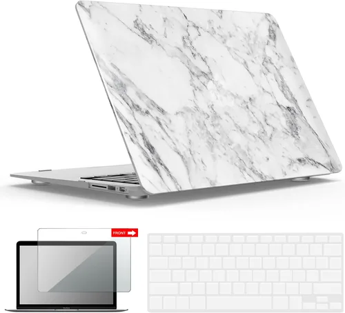 Vista 49 de iBenzer Carcasa rígida de plástico con superficie suave 3 en 1 y cubierta para teclado y protector de visualización para MacBook Air, Negro