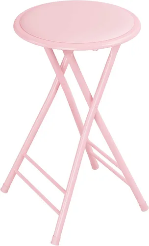 Vista 23 de Lavish Home Taburete plegable con asiento acolchado sin espalda, juego de 2