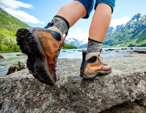Vista 3 de FEIDEER Calcetines de senderismo para hombre y mujer, unisex, absorben la humedad, de algodón, con soporte de arco