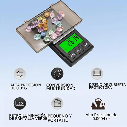 Vista 3 de Báscula digital de bolsillo, escala de gramos, 35.27 oz x 0.00 oz, báscula de alimentos, báscula de joyería, báscula de café, báscula de cocina