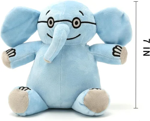 Vista 4 de Rhymad Par de juguetes de peluche de elefante y cerdito, animal de peluche suave Mo Willems, elefante y cerdo, juguetes para niños, decoración