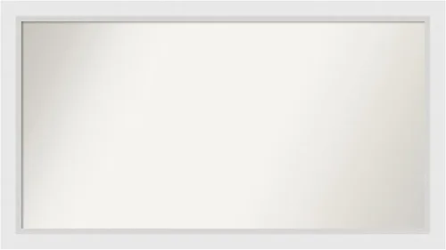 Vista 407 de Amanti Art Espejo de baño blanco para sobre el fregadero, 24 x 26 pulgadas, espejo rectangular blanco y blanco, marco de madera contemporáneo