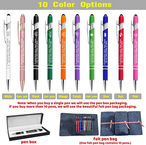 Vista 4 de Bolígrafos personalizados personalizados con flor de nacimiento grabada a granel con nombre, texto, logotipo, bolígrafo de metal, regalo