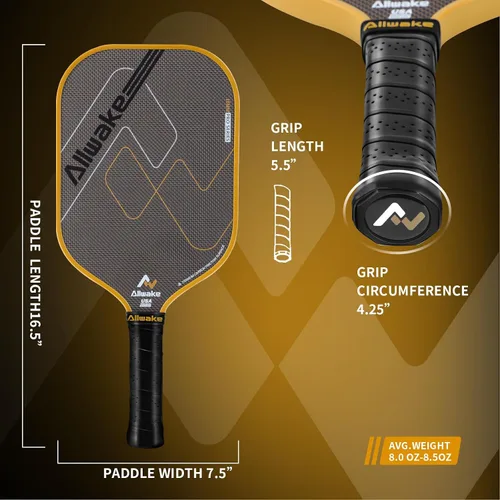 Vista 3 de Palas de Pickleball, Juego de palas de fibra de carbono híbridas de titanio 3K, pala de pickleball aprobada por USAPA con control y potencia