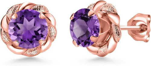 Vista 438 de Gem Stone King Aretes de plata de ley 925 de 0.236 in con piedra natal redonda para mujer