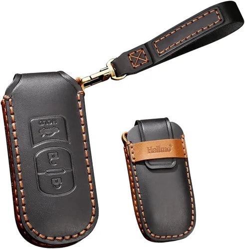Vista 10 de Funda de cuero para llave de coche para Mazda CX-3 CX-4 CX-5 CX-7 Llavero Smart Remote Key Case Protector 2/3 Botones, 2 Botón-negro